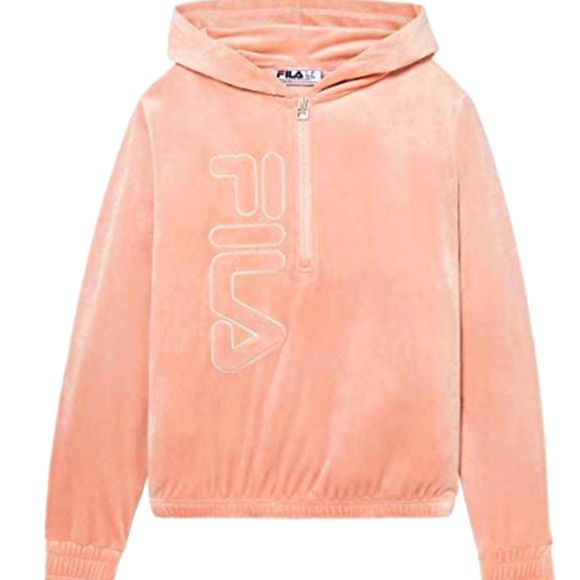 Fila Other - Velour Quarter Zip Hoodie Long Sleeve Misty Rose.